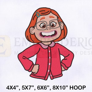 Peut inclure: Broderie représentant une fille aux cheveux roux portant des lunettes et un pull rose. Le motif est disponible dans les tailles de cerceau 4x4, 5x7, 6x6 et 8x10.