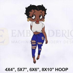 Betty Boop Machine Embroidery Design | Betty Embroidery Design | Boop Embroidery Design | 4 Sizes Machine Embroidery Design | Betty Boop EMB