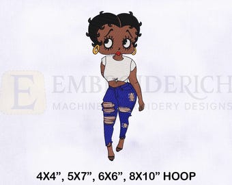 Betty Boop Machine Embroidery Design | Betty Embroidery Design | Boop Embroidery Design | 4 Sizes Machine Embroidery Design | Betty Boop EMB