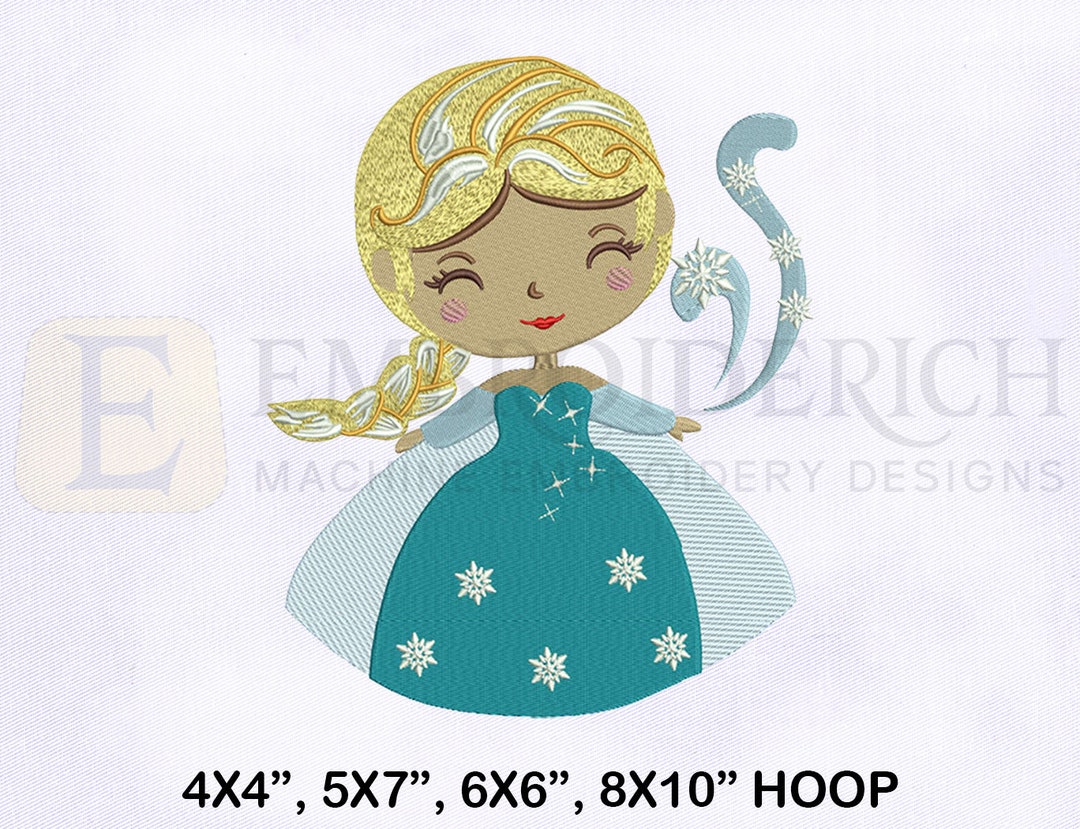 Frozen Baby Princess Elsa Embroidery Design, Frozen Embroidery Designs