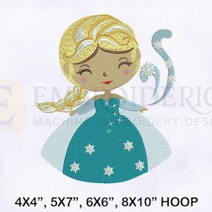 Frozen Baby Princess Elsa Embroidery Design, Frozen Embroidery Designs, Cute Baby Elsa Machine Embroidery Design, 4 Sizes Embroidery Designs