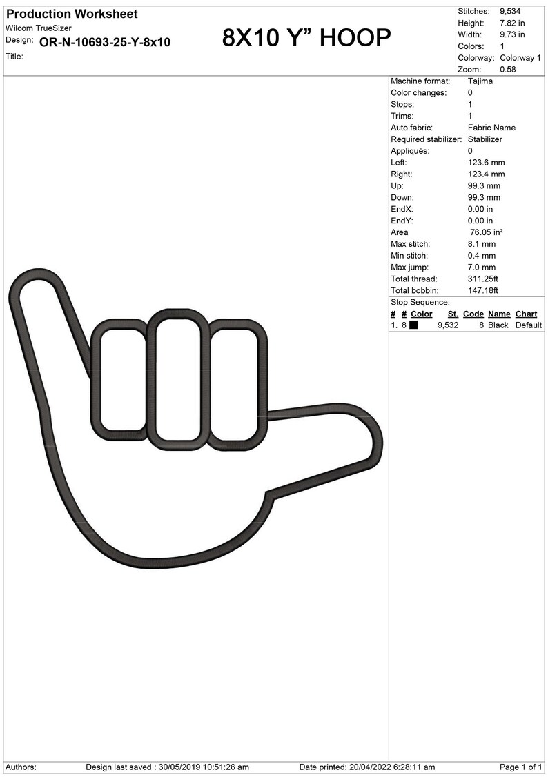 Sign Language Alphabet Y Machine Embroidery Design 4 Sizes - Etsy