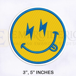 Smiley Face Machine Embroidery Design | 2 Sizes Embroidery Designs | Smiley Emoji Face Embroidery Design | Emoji Face Embroidery Designs