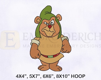 Gruffi Gummi Bears Embroidery Design, Bear Embroidery Designs, Gruffi Bears Machine Embroidery Design, 4 Sizes Animal Embroidery Designs