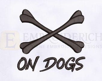 On Dogs Cross Bone Machine Embroidery Design | 3x3 Hoop Machine Embroidery Design | Logo Embroidery Design | Cross Bone Embroidery Design
