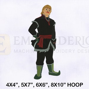 Prince Kristoff Frozen Machine Embroidery Design, Frozen Embroidery Designs, Kristoff Embroidery Design, 4 Sizes Machine Embroidery Designs