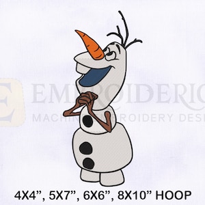 Frozen Cute Olaf Machine Embroidery Design, Frozen Embroidery Designs, Cute Olaf Embroidery Designs, 4 Sizes Machine Embroidery Designs