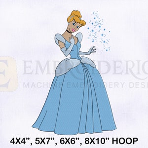 Magical Princess Cinderella Embroidery Design, Princess Embroidery Designs, Cinderella Embroidery Design, 4 Sizes Machine Embroidery Designs
