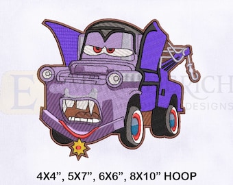 Tow Mater Vampire Truck Embroidery Design | 4 Sizes (Digital Download)