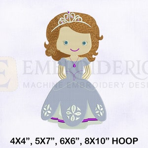Princess Sofia The First Embroidery Design, Princess Embroidery Design, Princess Sofia Embroidery Design, 4 Sizes Machine Embroidery Designs