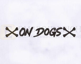 On Dogs Logo Machine Embroidery Design | 4 Inches Machine Embroidery Design | Logo Embroidery Design | Dogs Logo Embroidery Design