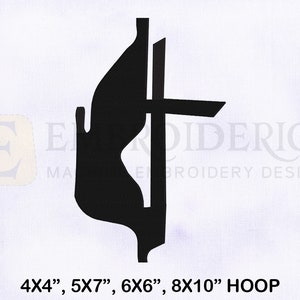 United Methodist Cross Machine Embroidery Design | 4 Sizes EMB Designs | Methodist Symbol Embroidery Design | Methodist Cross EMB Design