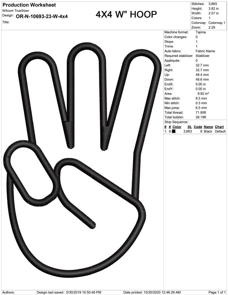 Hand Sign Language Alphabet W Embroidery Design | 4 Sizes EMB Designs ...