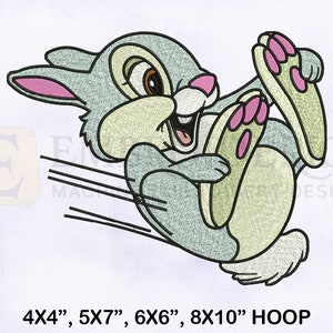 Sliding Thumper Machine Embroidery Design, Rabbit Embroidery Designs, Sliding Thumper Embroidery Design, 4 Sizes Machine Embroidery Design