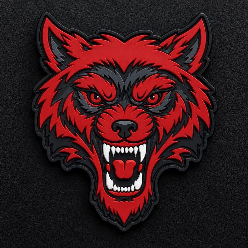 Crimson Wolf PVC Patch