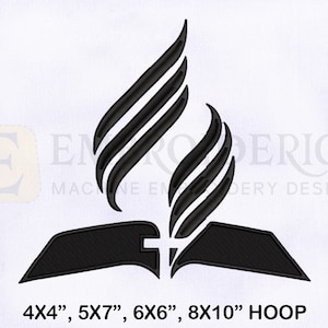 Seventh Day Adventist Church Embroidery Design | 4 Sizes EMB Designs | Seventh Day Symbol Embroidery Design | Religous Embroidery Designs