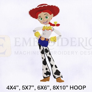 Jessie Toy Story Machine Embroidery Design, Jessie Embroidery Designs, Toy Story Embroidery Designs, 4 Sizes Machine Embroidery Designs