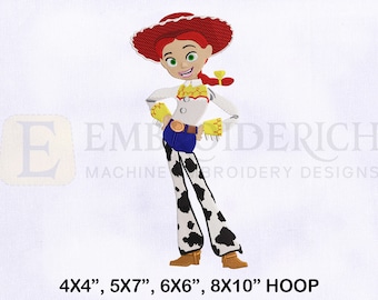 Jessie Toy Story Machine Embroidery Design, Jessie Embroidery Designs, Toy Story Embroidery Designs, 4 Sizes Machine Embroidery Designs