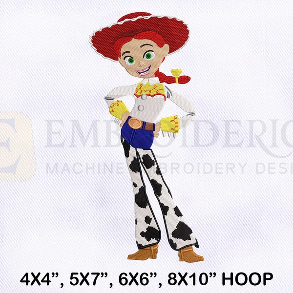 Jessie Toy Story Machine Embroidery Design, Jessie Embroidery Designs, Toy Story Embroidery Designs, 4 Sizes Machine Embroidery Designs