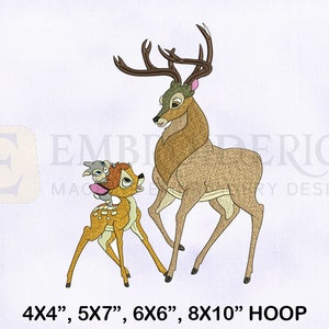 Great Prince And Bambi Embroidery Design, Embroidery Designs, Prince And Bambi Machine Embroidery Design, 4 Sizes Machine Embroidery Designs