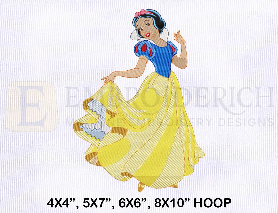 Princess Snow White Machine Embroidery Design, Snow White Embroidery
