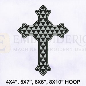Christian Symbolism Cross Machine Embroidery Design, Religious Embroidery Design, 4 Sizes Machine Embroidery Design, Cross Embroidery Design