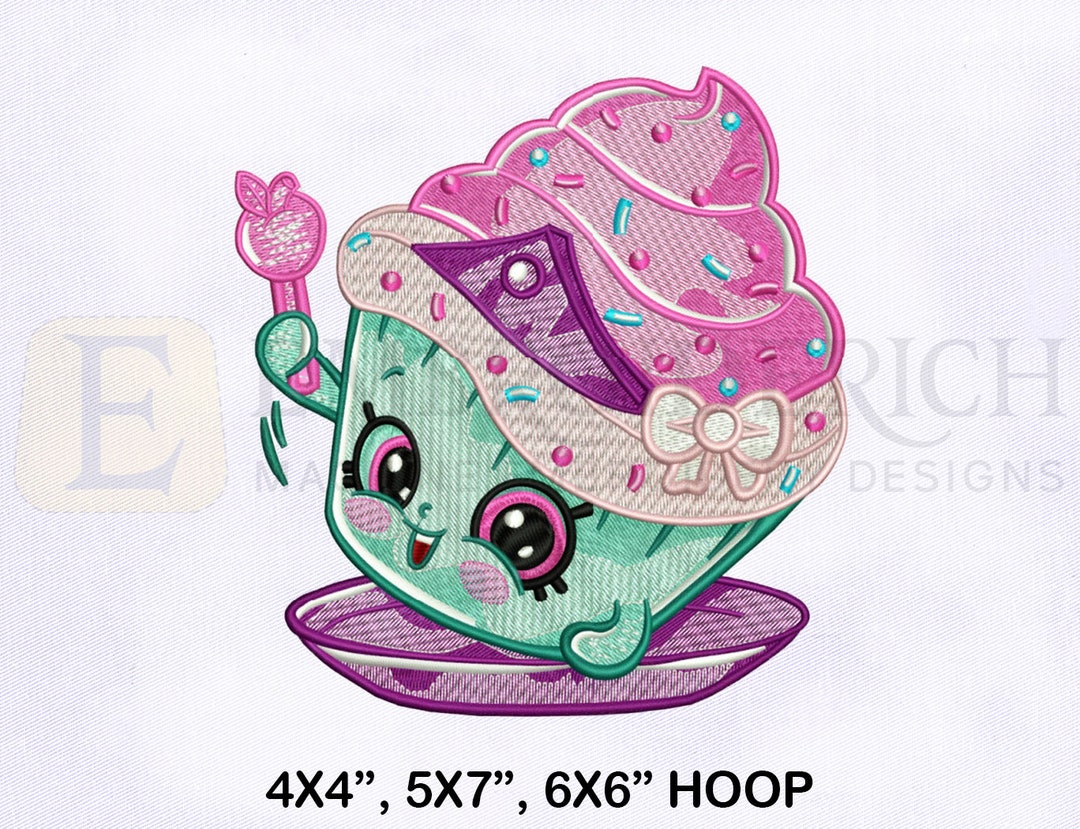 Shopkins Cupcake Princess Embroidery Design Shopkins