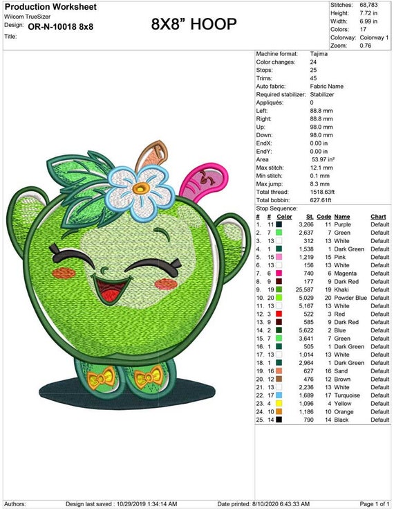 Shopkins Apple Blossom Embroidery Design, Embroidery Design