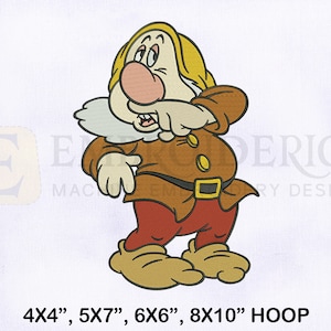 Sneezy Dwarf Machine Embroidery Design, Embroidery Designs, Seven Dwarf Embroidery Design, 4 Sizes Machine Embroidery Designs