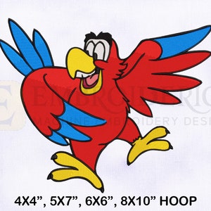 Aladdin Lago Parrot Machine Embroidery Design, Aladdin Embroidery Designs, Lago Parrot Embroidery Design, 4 Sizes Machine Embroidery Designs