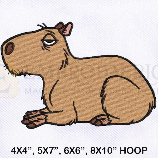 Capybara Embroidery Machine Design - Etsy