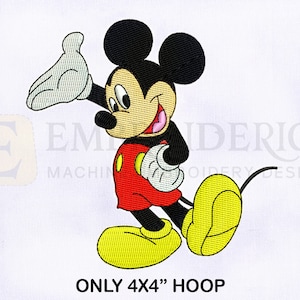 Happy And Cool Mickey Mouse Machine Embroidery Design, Embroidery Designs, Mickey Embroidery Design, 4x4 Hoop Size Embroidery Designs