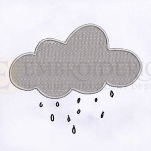 Raining Cloud Machine Embroidery Design | 6x6 Hoop Embroidery Design | Raining Cloud Embroidery Design | Cloud Embroidery Design | Cloud EMB