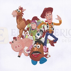 Design de bordado à máquina de personagens de Toy Story | Design de bordado de Toy Story | Design de bordado de personagens de Toy Story | Design de bordado EMB de bastidor 8x10