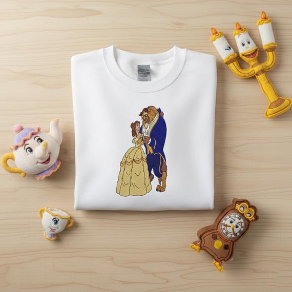 Princess Belle and Beast Embroidery Design, 4 Sizes (digital