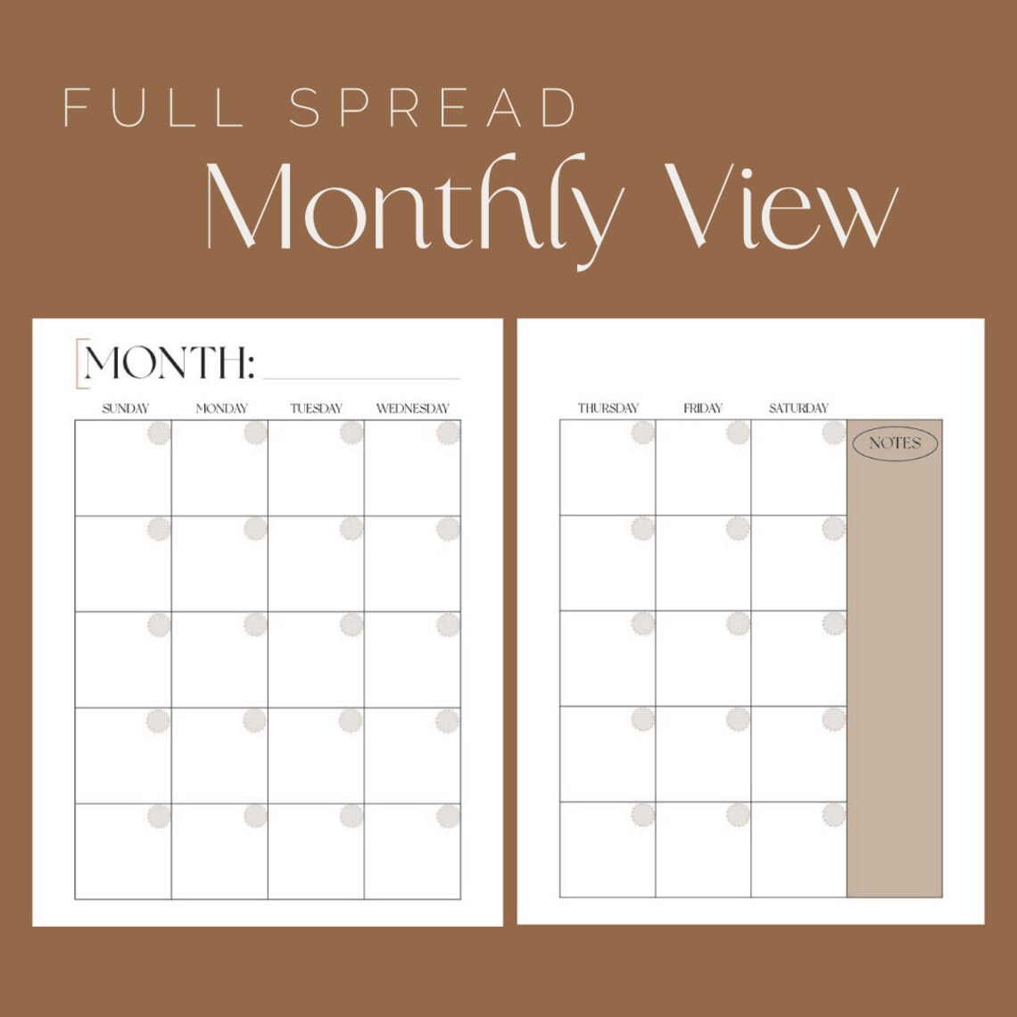 Printable Weekly Planner & Monthly Calendar, Minimalist Design, Digital ...