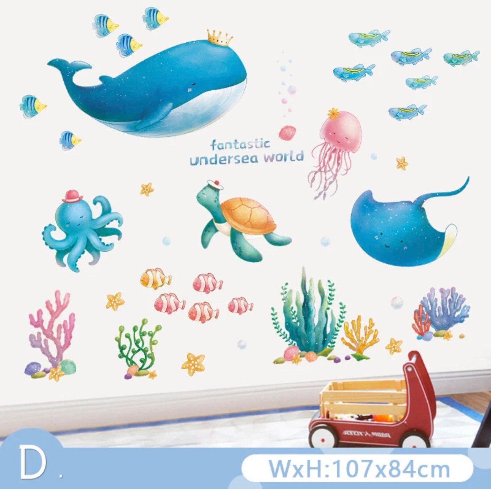 Sea Animals Wall Stickers for Kids Bedroom Bathroom Etsy