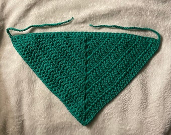 Green crochet bandana size small cottagecore holiday gift