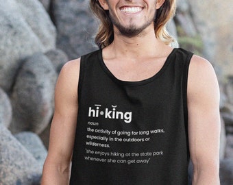Wandern Unisex Tank Top | Definition von Wandertank | Abenteuer-Liebhaber-Geschenk | Outdoorsy Shirts | Naturliebhaber Tank | Herren
