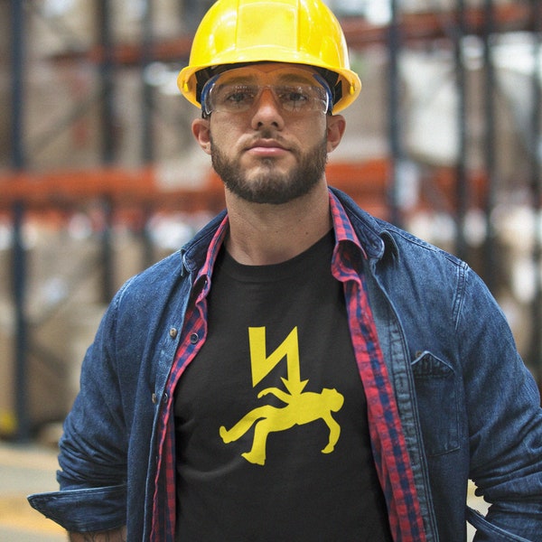 Warning: High Voltage Unisex T-Shirt | Powerline Worker | Funny Construction | Contractor Tee