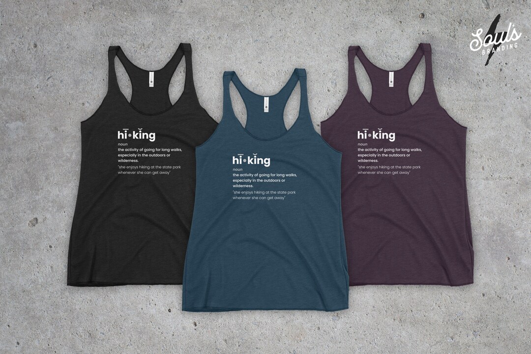 Hiking Racerback Tank Top Definition of Hiking Tank Adventure Lover