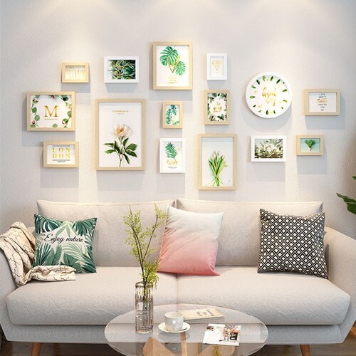 11 Pieces Solid Wood Wall Mount Photo Frame Set Staircase Etsy