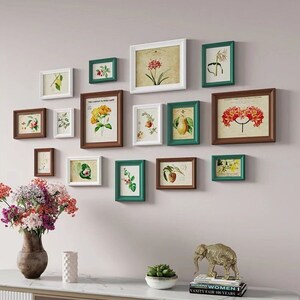 15 Pieces Solid Wood Wall Mount Photo Frame Set Gallery Wall - Etsy