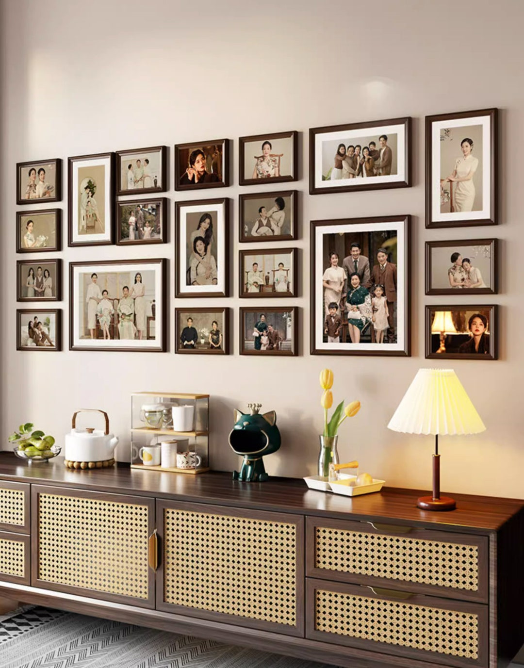 20 Pieces Solid Wood Wall Mount Photo Frame Set Picture Frame Etsy