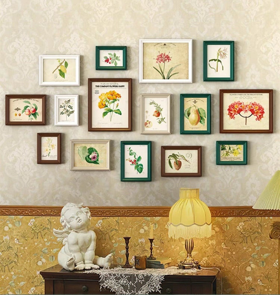 15 Pieces Solid Wood Wall Mount Photo Frame Set Home Décor Etsy