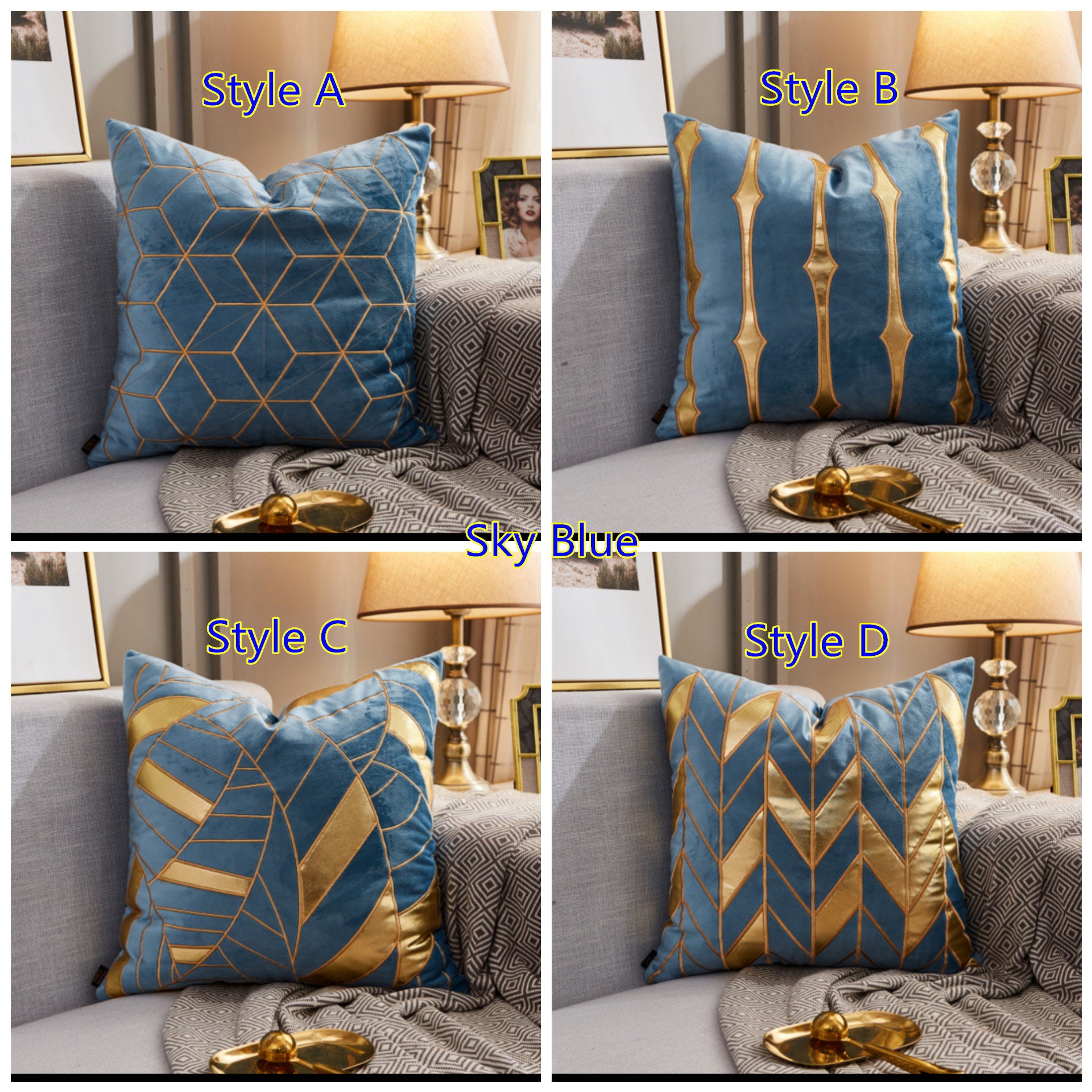 Art Deco Luxury Cushion CoverPillow Cushion CoverEmbroidered Etsy