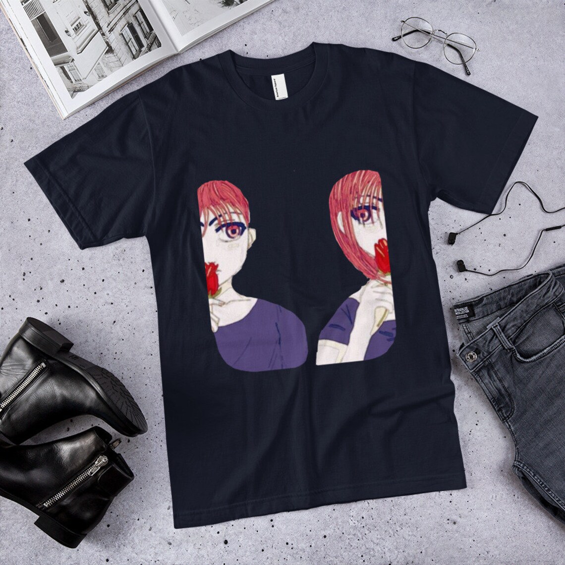 T-Shirt cartoon draw Anime men and women Unisex | Etsy