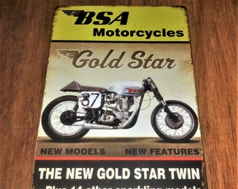 BSA Union Jack Metal Sign Wall Plaque Garage Sign Vintage Retro Man Cave BSA Union Jack Metal Sign Wall Plaque Garage Sign Vintage Retro Man Cave