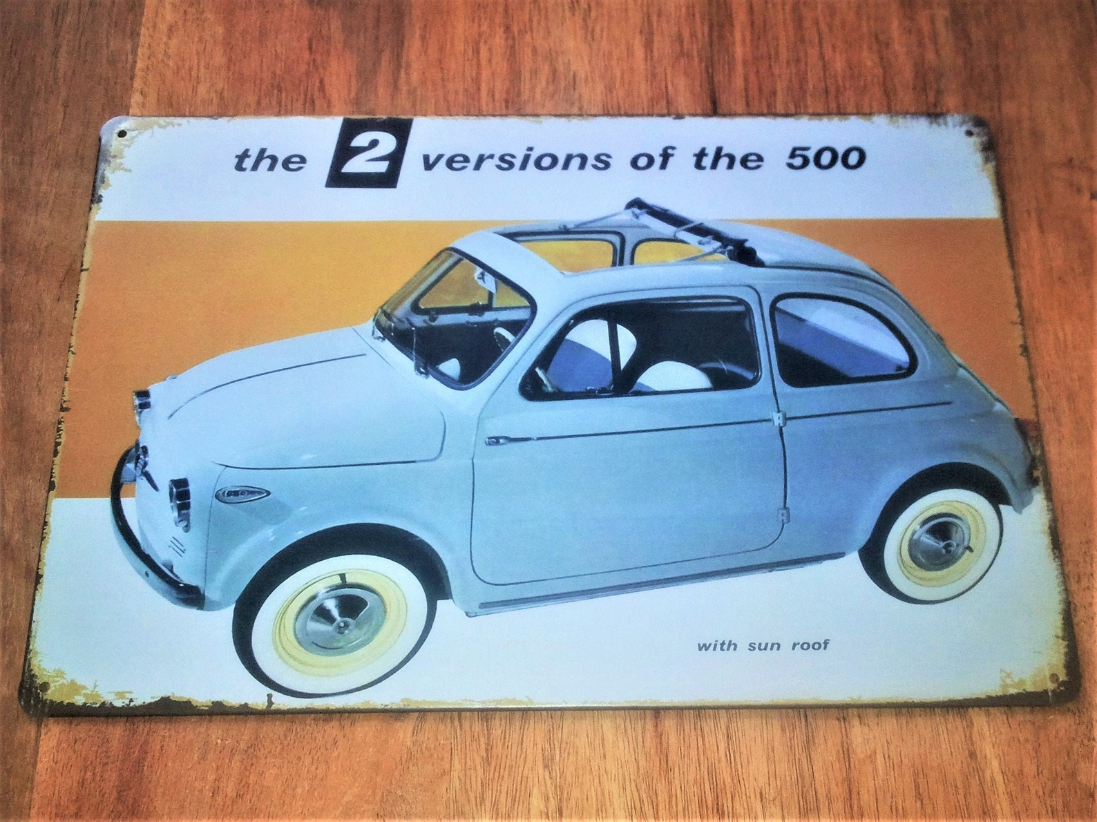 Fiat 500 20x30 cm Cartel de estaño de placa metálica de | Etsy