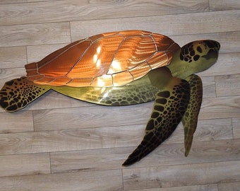 Sea Turtle: Handcrafted Metal Wall Art Sculpture